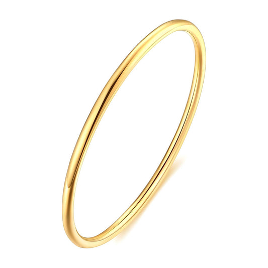 18k gold plated stainless steel waterproof water-resistant non-tarnish classic bangle bracelet - Mia Ishaaq