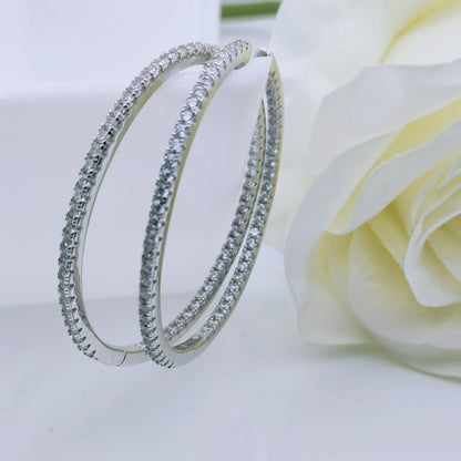 45mm sterling silver hoop earrings - Mia Ishaaq