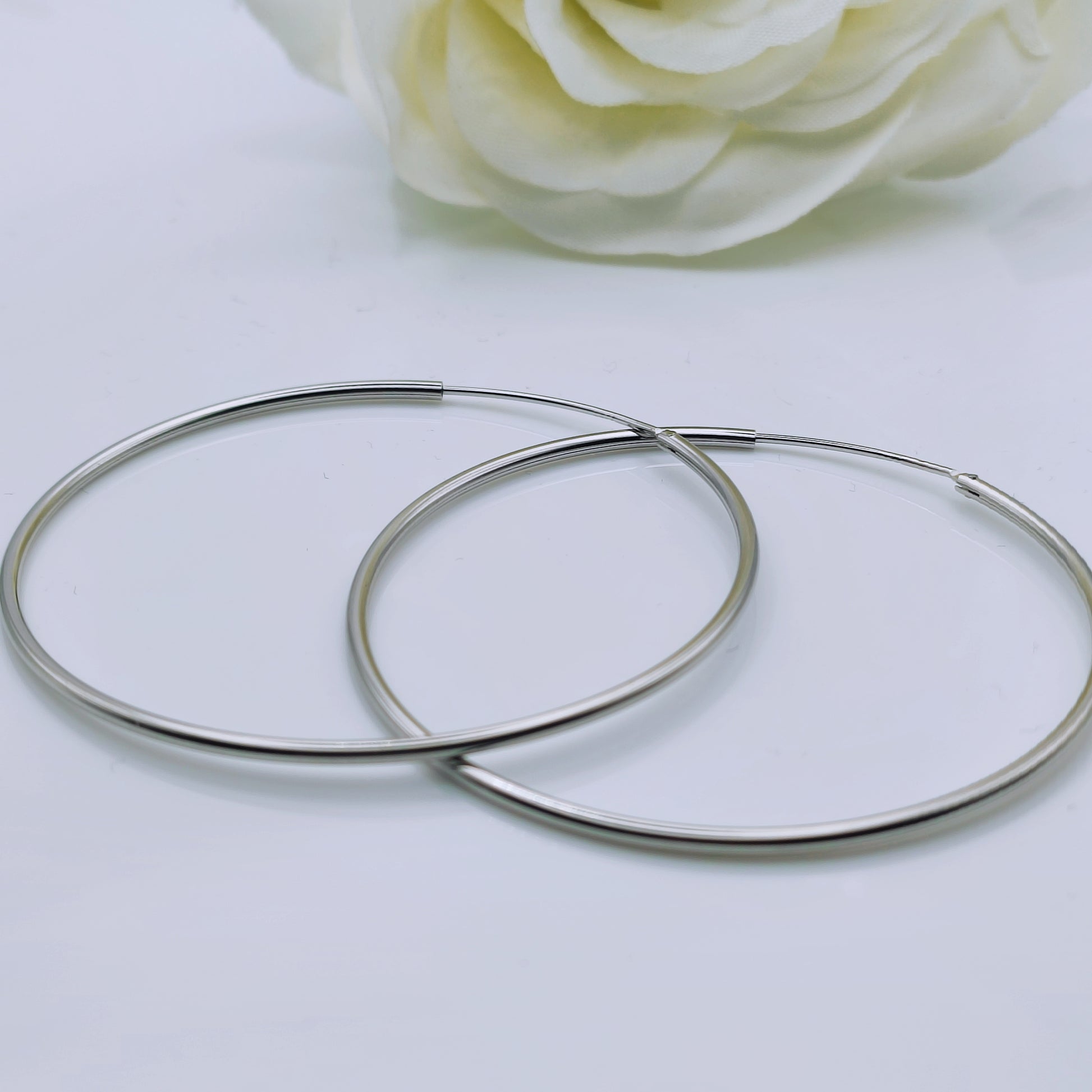 Sterling silver large hoop earrings - Mia Ishaaq