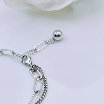 Sterling silver padlock and key link chain bracelet - Mia Ishaaq